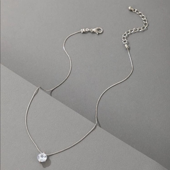 Cubic Zirconia Silver Necklace - Picture 6 of 8